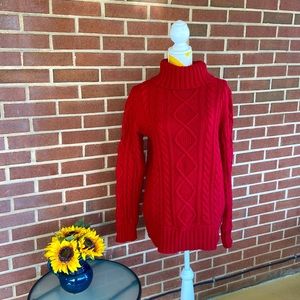 BR Red Cabled Heavyweight Sweater